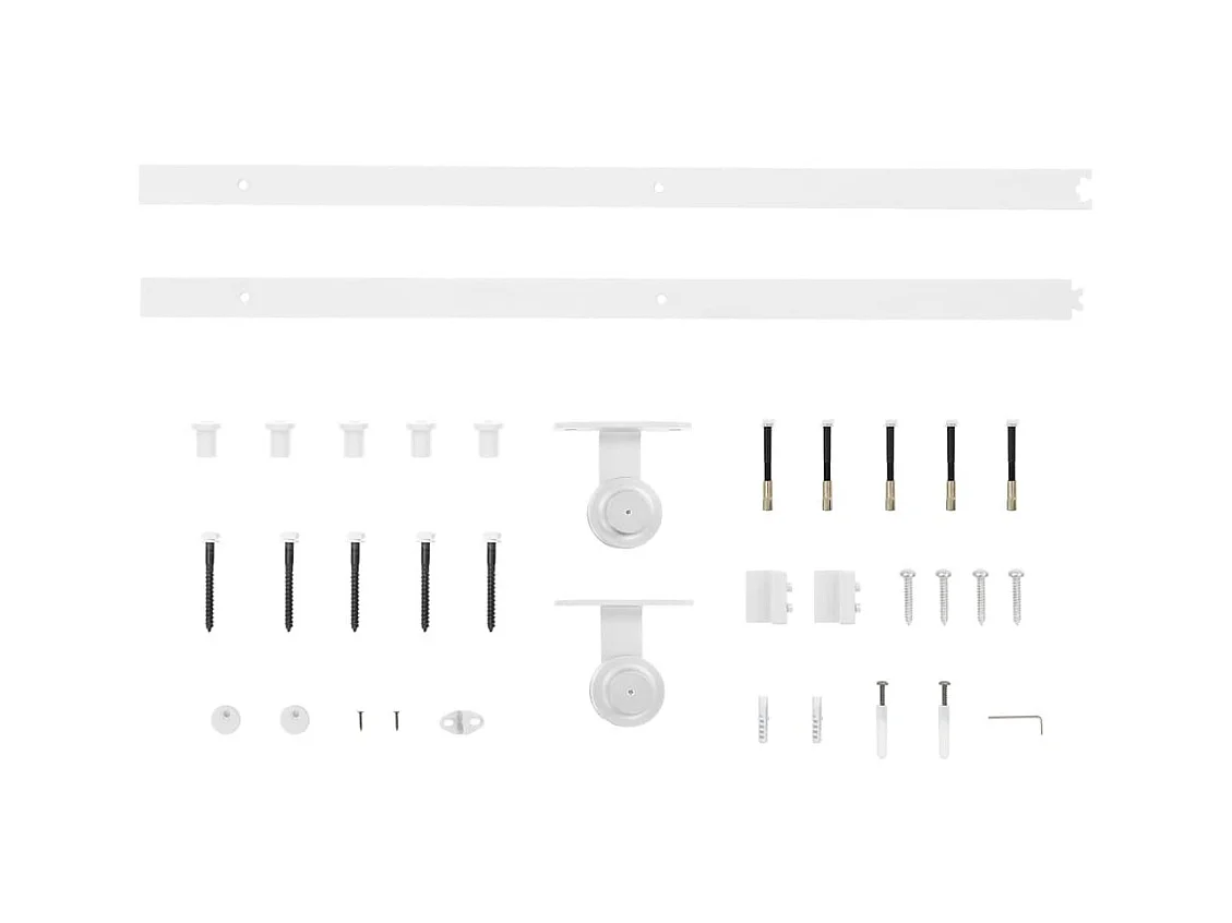 Kit porta scorrevole e ferramenta 80x210 cm in pino massello