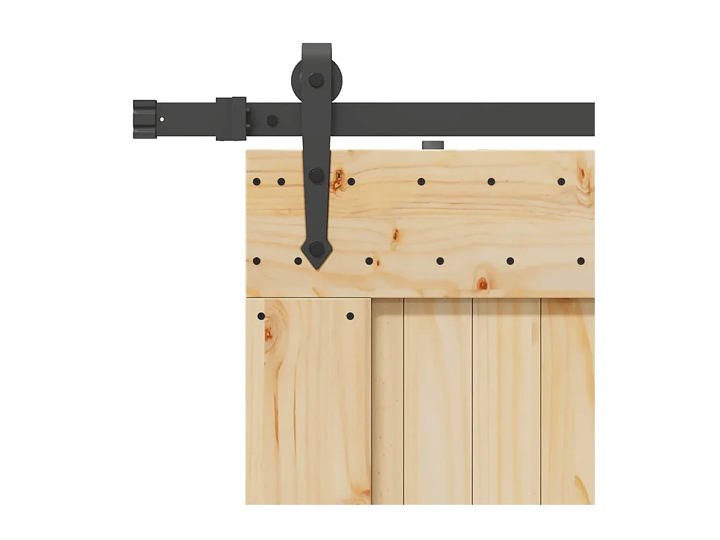 Porte coulissante et kit de quincaillerie 90x210 cm pin massif