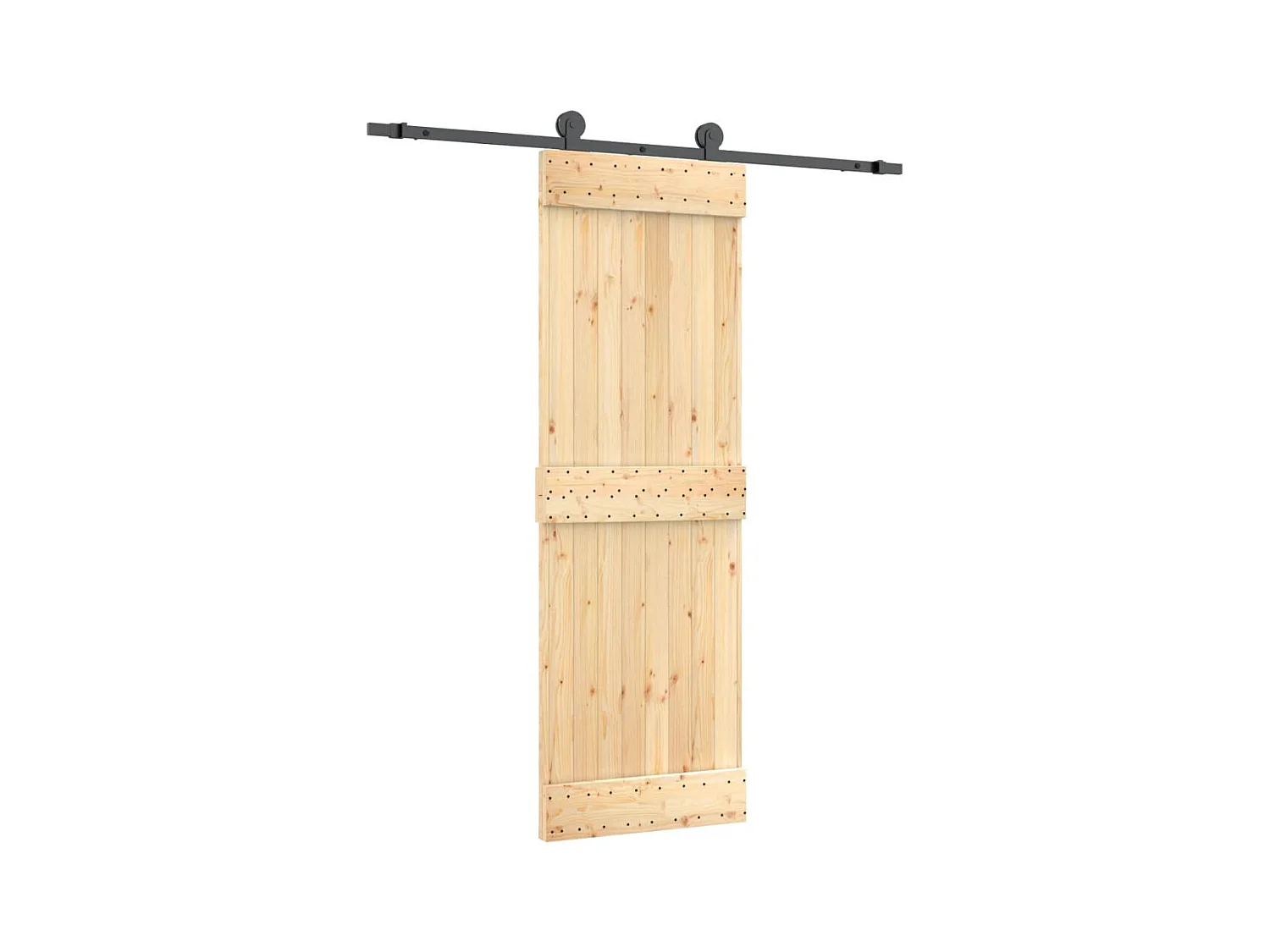 Porte coulissante et kit de quincaillerie 70x210 cm pin massif