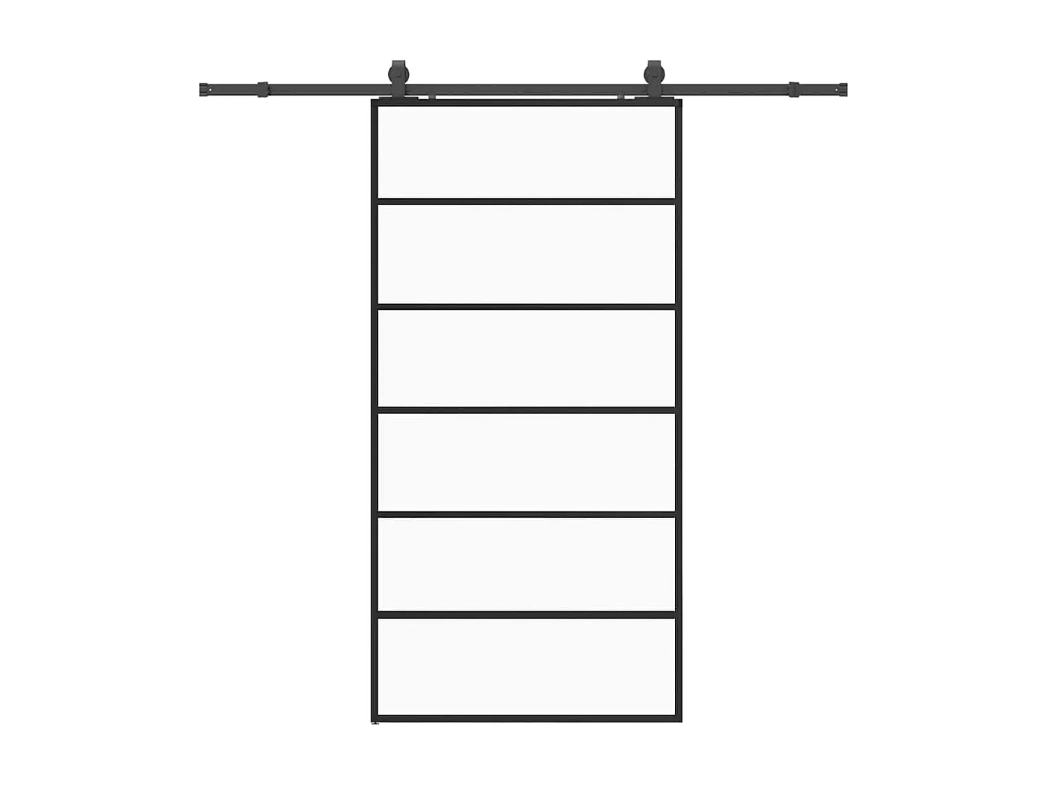 Porte coulissante kit de quincaillerie noir 102x205cm verre ESG