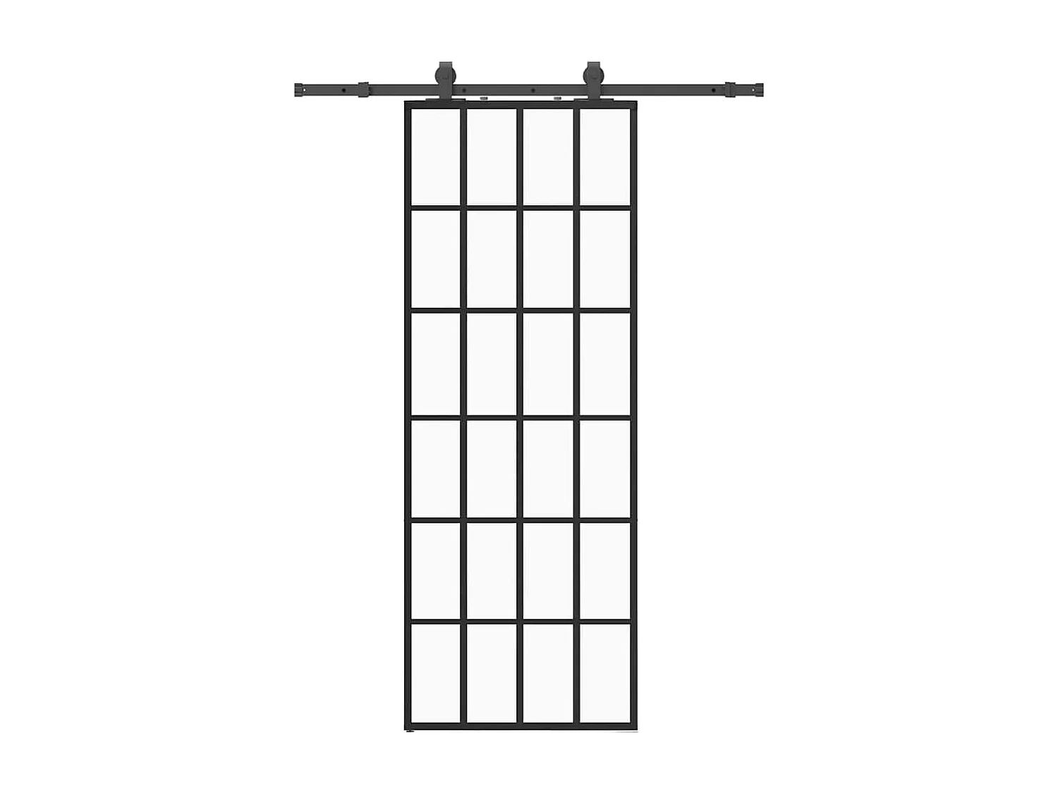 Kit ferramenta per porta scorrevole nero 76x205 cm vetro ESG