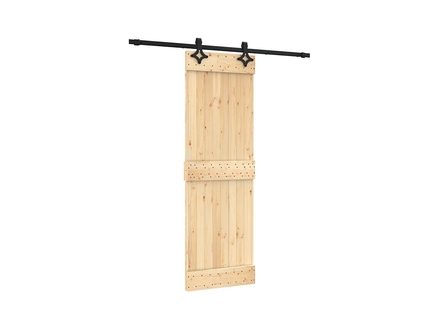 Porte coulissante et kit de quincaillerie 70x210 cm pin massif