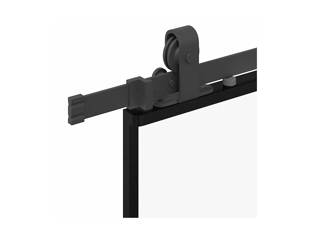 Kit herrajes para puerta corredera negra 90x205 cm cristal ESG