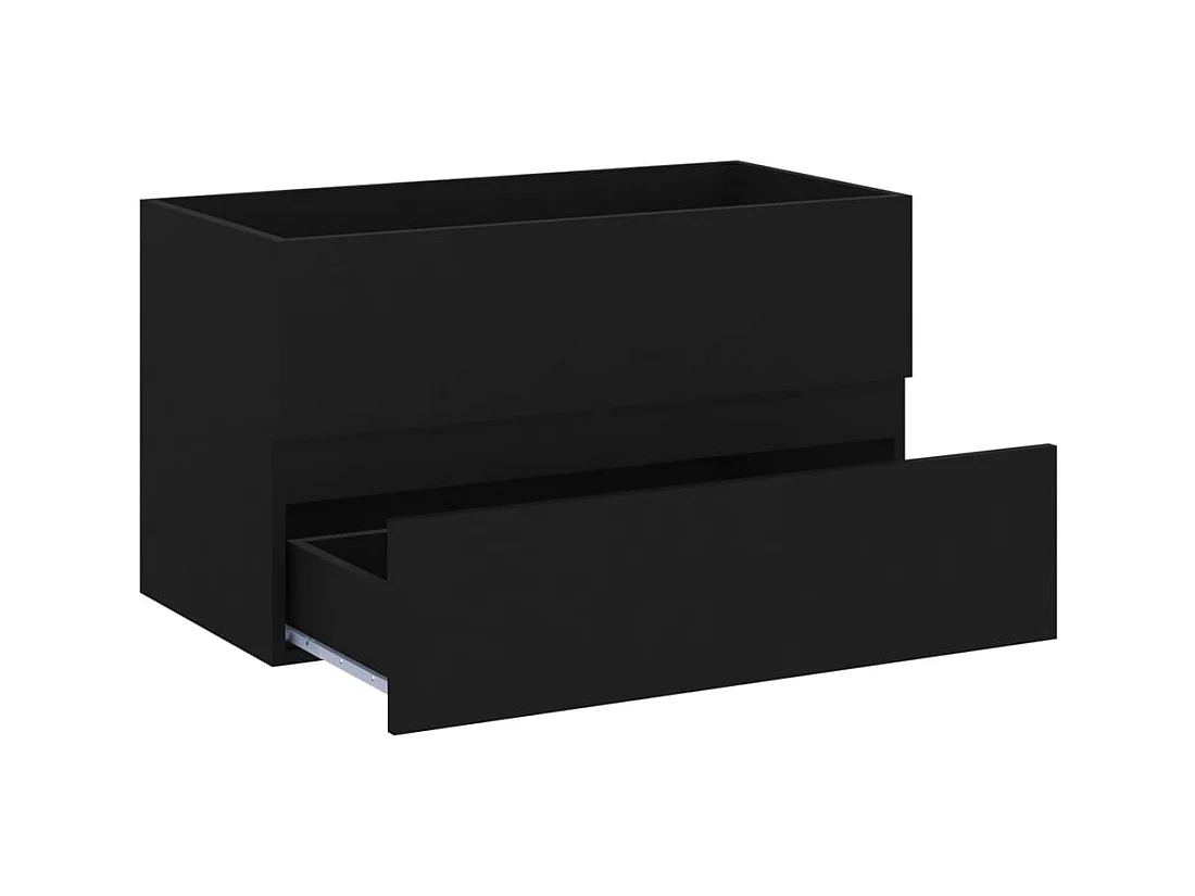Mueble para lavabo negro de 80 x 38,5 x 45 cm de madera de ingeniería