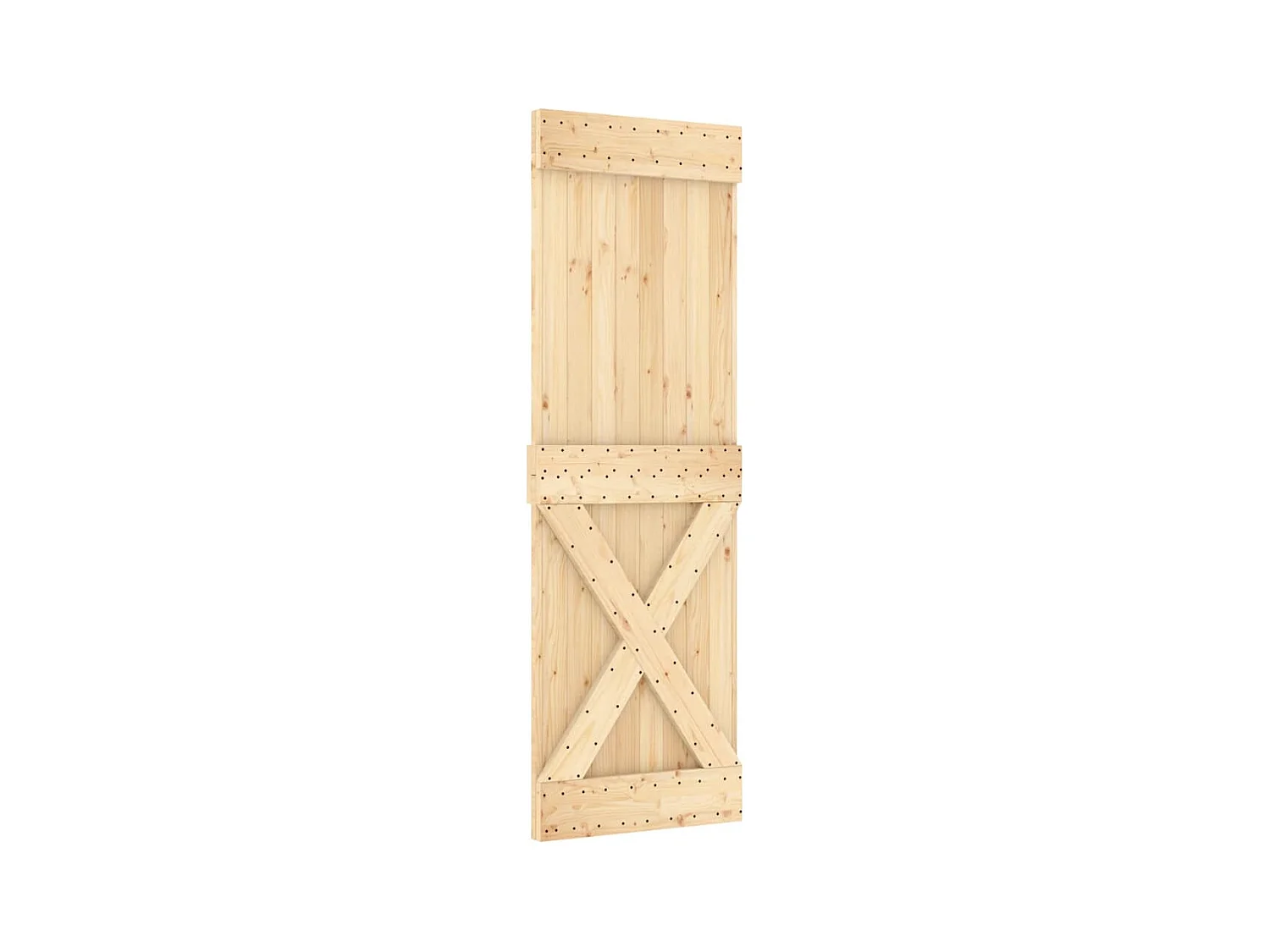 Porte coulissante et kit de quincaillerie 70x210 cm pin massif