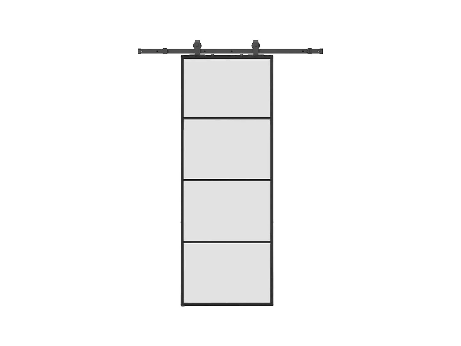 Kit ferramenta per porta scorrevole nero 76x205 cm vetro ESG