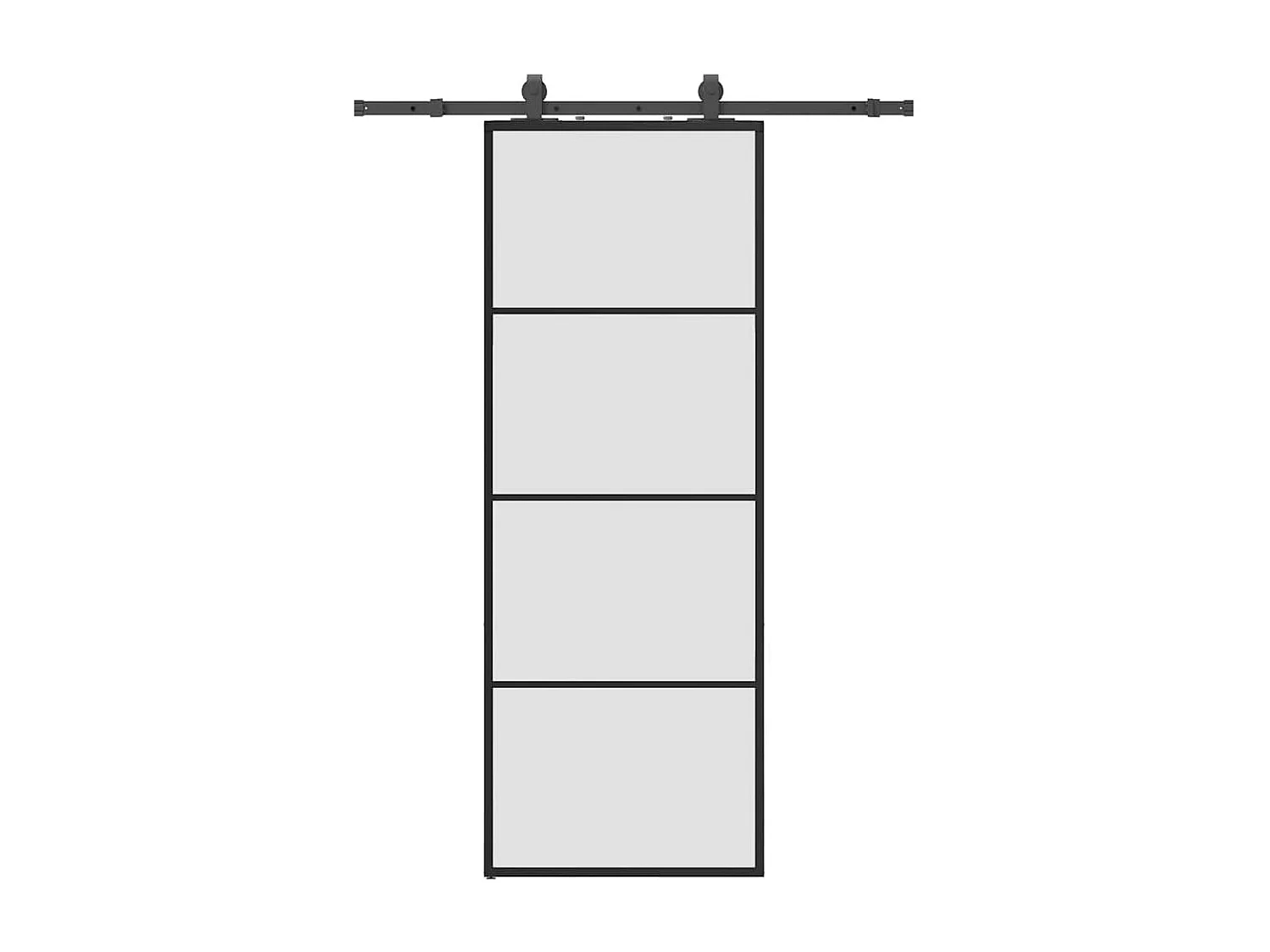 Porte coulissante kit de quincaillerie noir 76x205 cm verre ESG