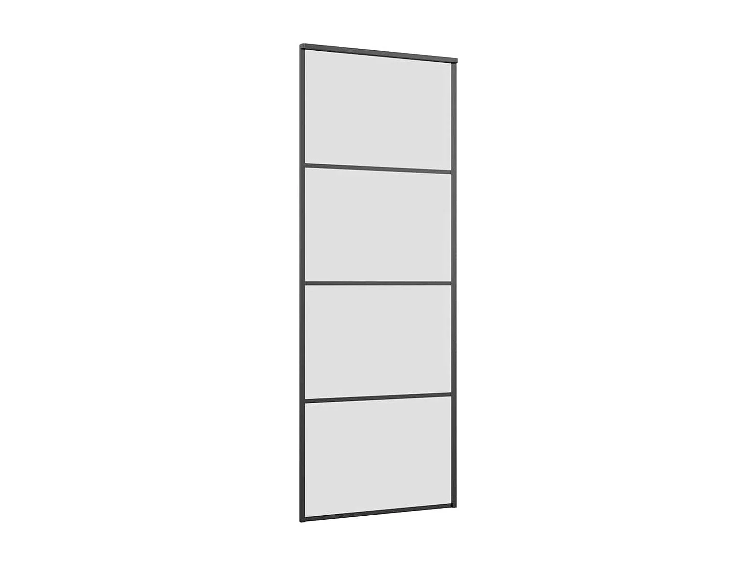 Porte coulissante kit de quincaillerie noir 76x205 cm verre ESG