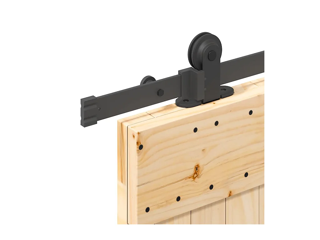 Kit porta scorrevole e ferramenta 70x210 cm in pino massello