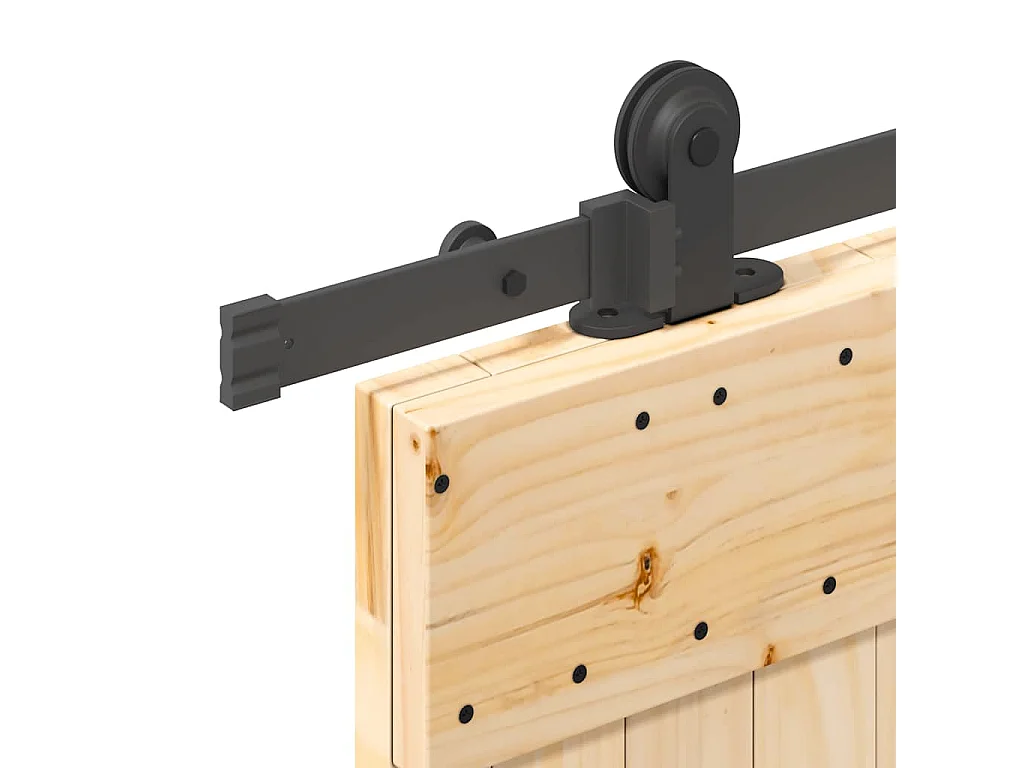 Kit puerta corredera y herrajes 70x210 cm pino macizo