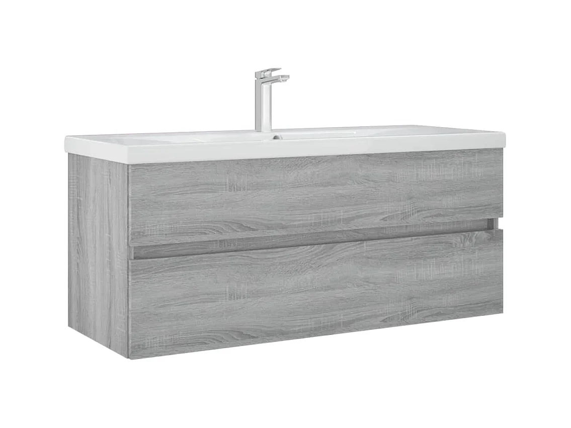 Mueble para lavabo Sonoma gris 100x38,5x45 cm Madera de ingeniería