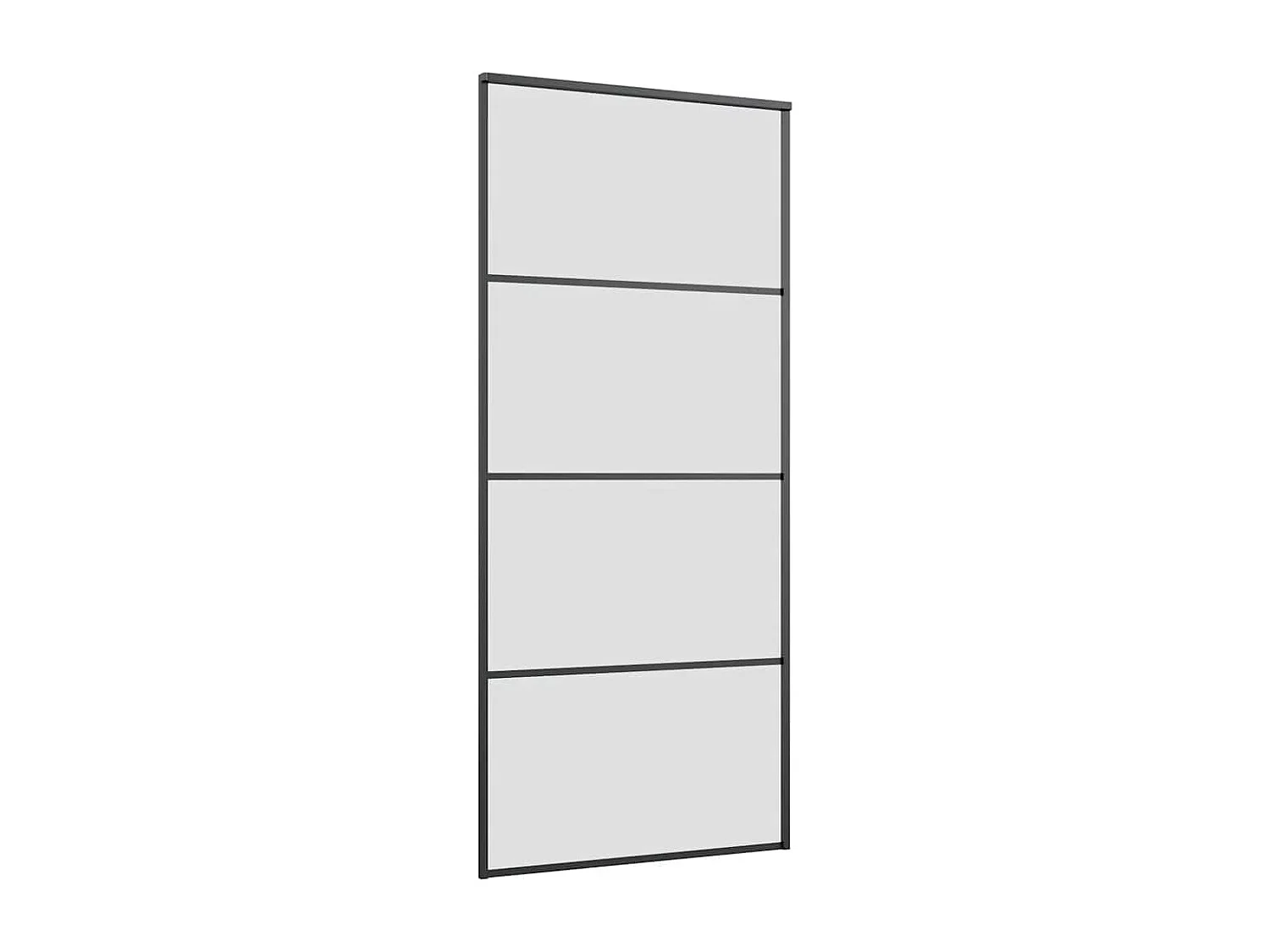 Porte coulissante kit de quincaillerie noir 90x205 cm verre ESG
