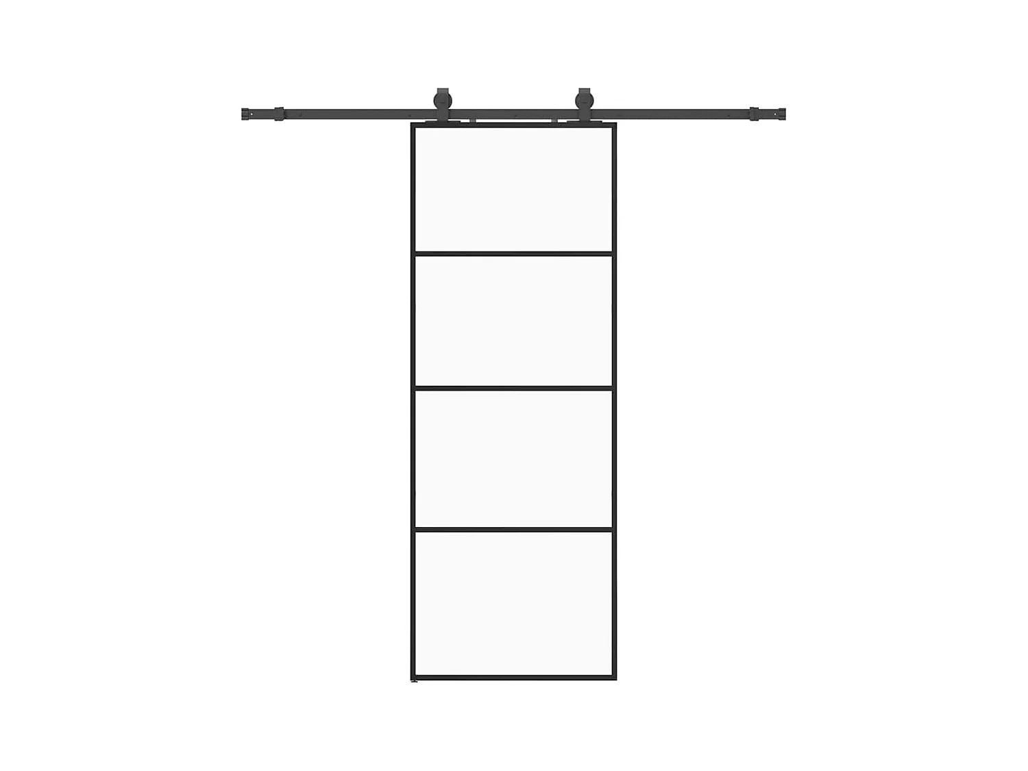 Kit ferramenta per porta scorrevole nero 76x205 cm vetro ESG