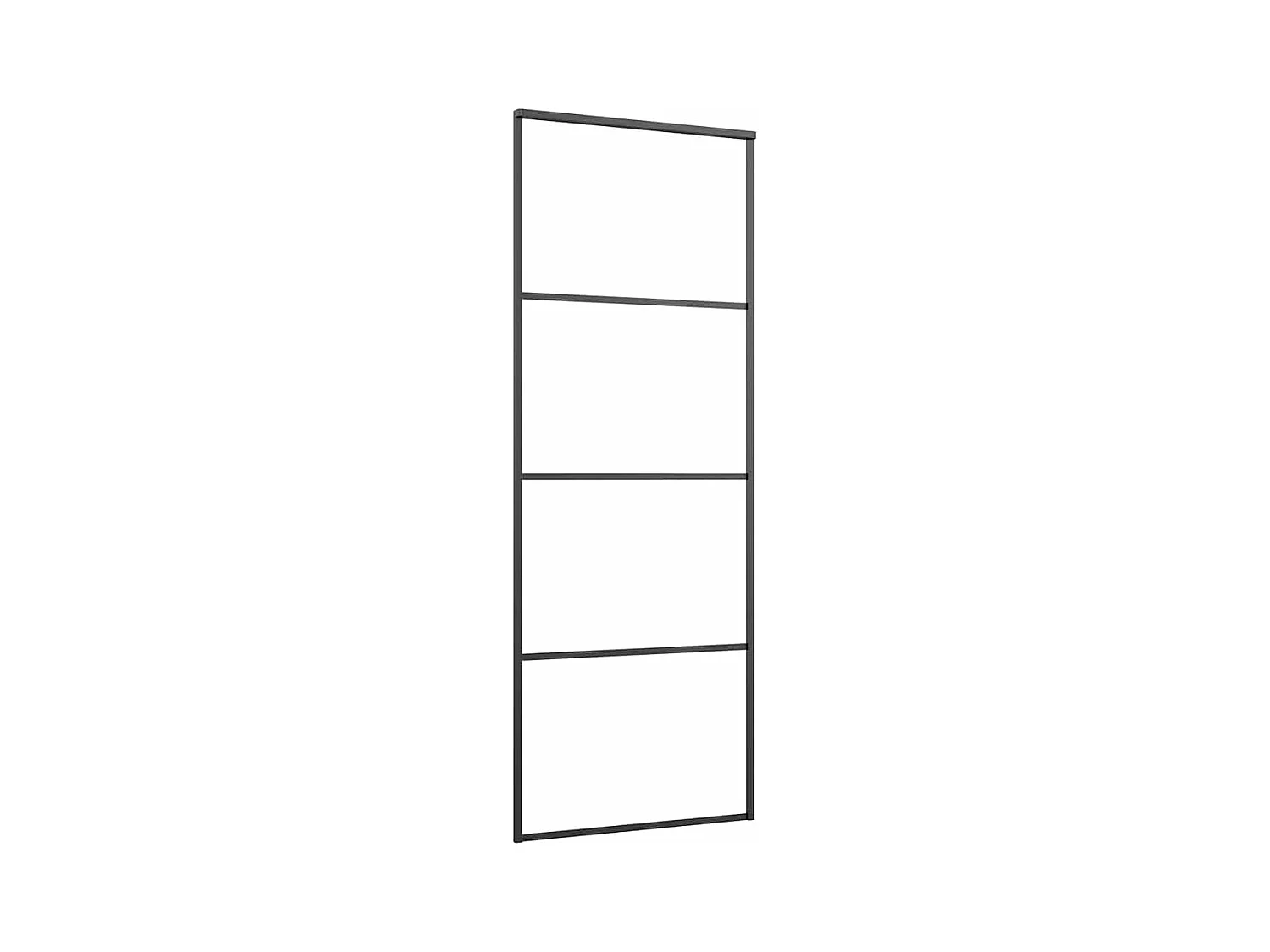Kit ferramenta per porta scorrevole nero 76x205 cm vetro ESG