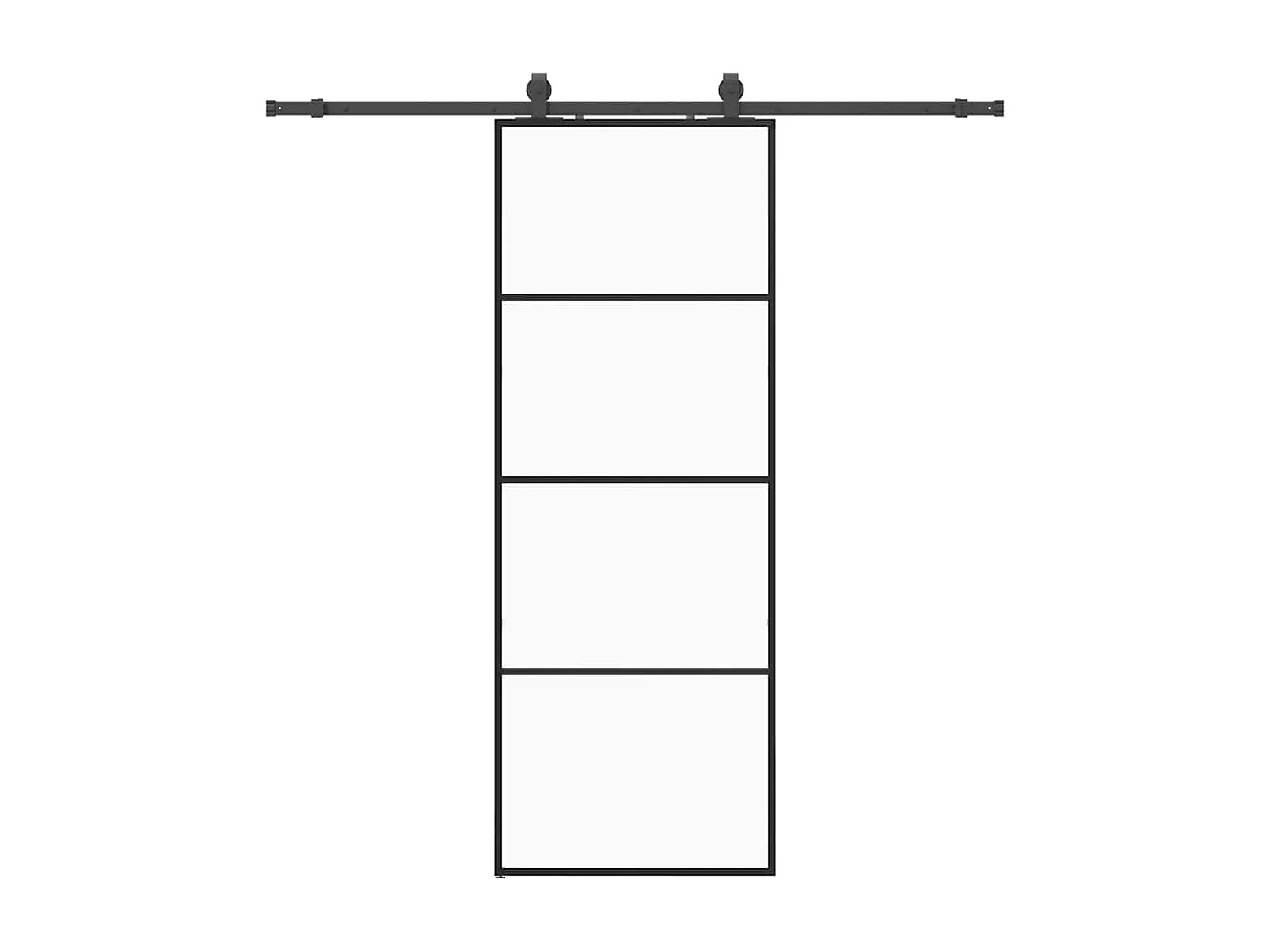 Porte coulissante kit de quincaillerie noir 76x205 cm verre ESG