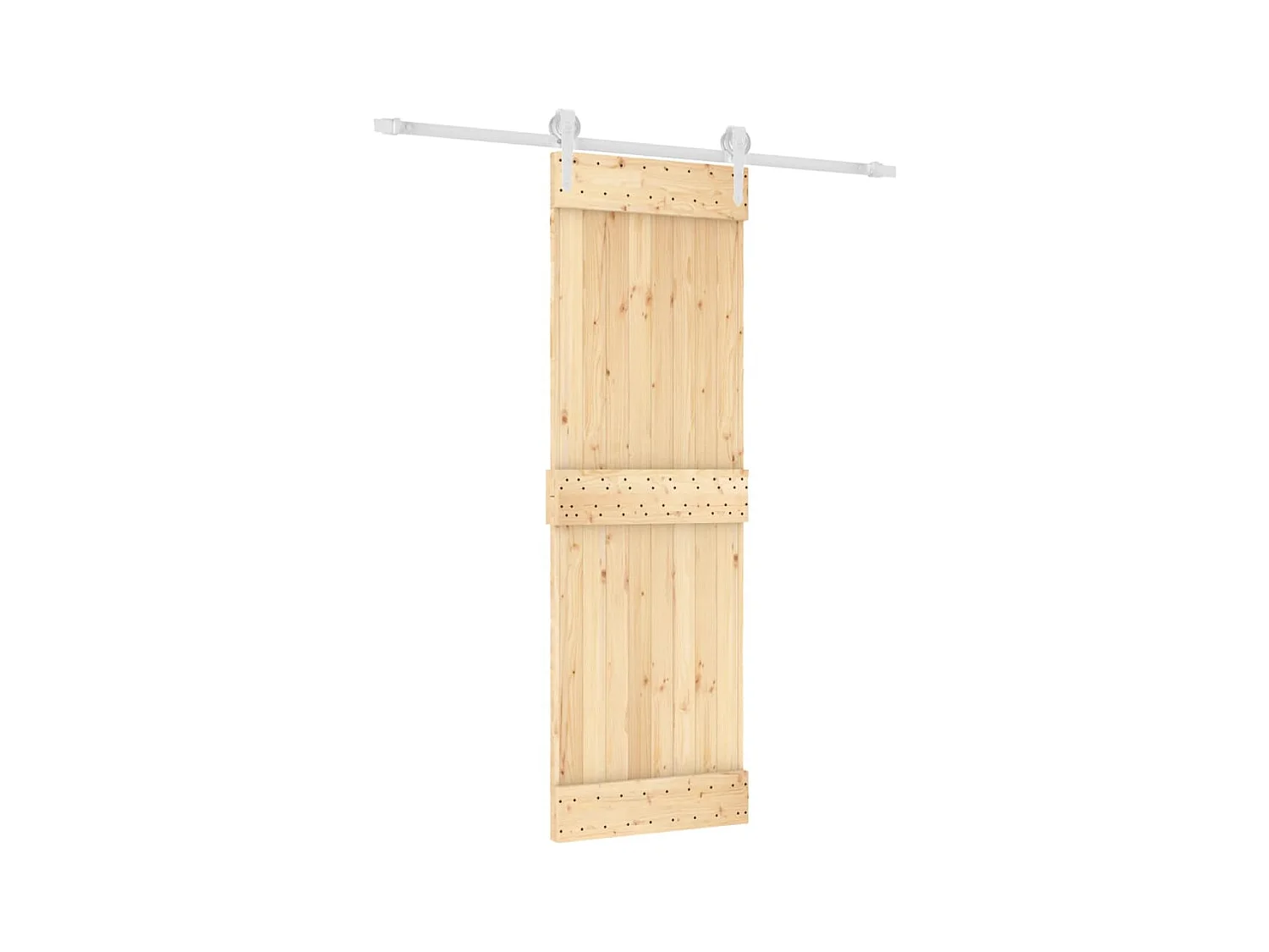 Porte coulissante et kit de quincaillerie 70x210 cm pin massif