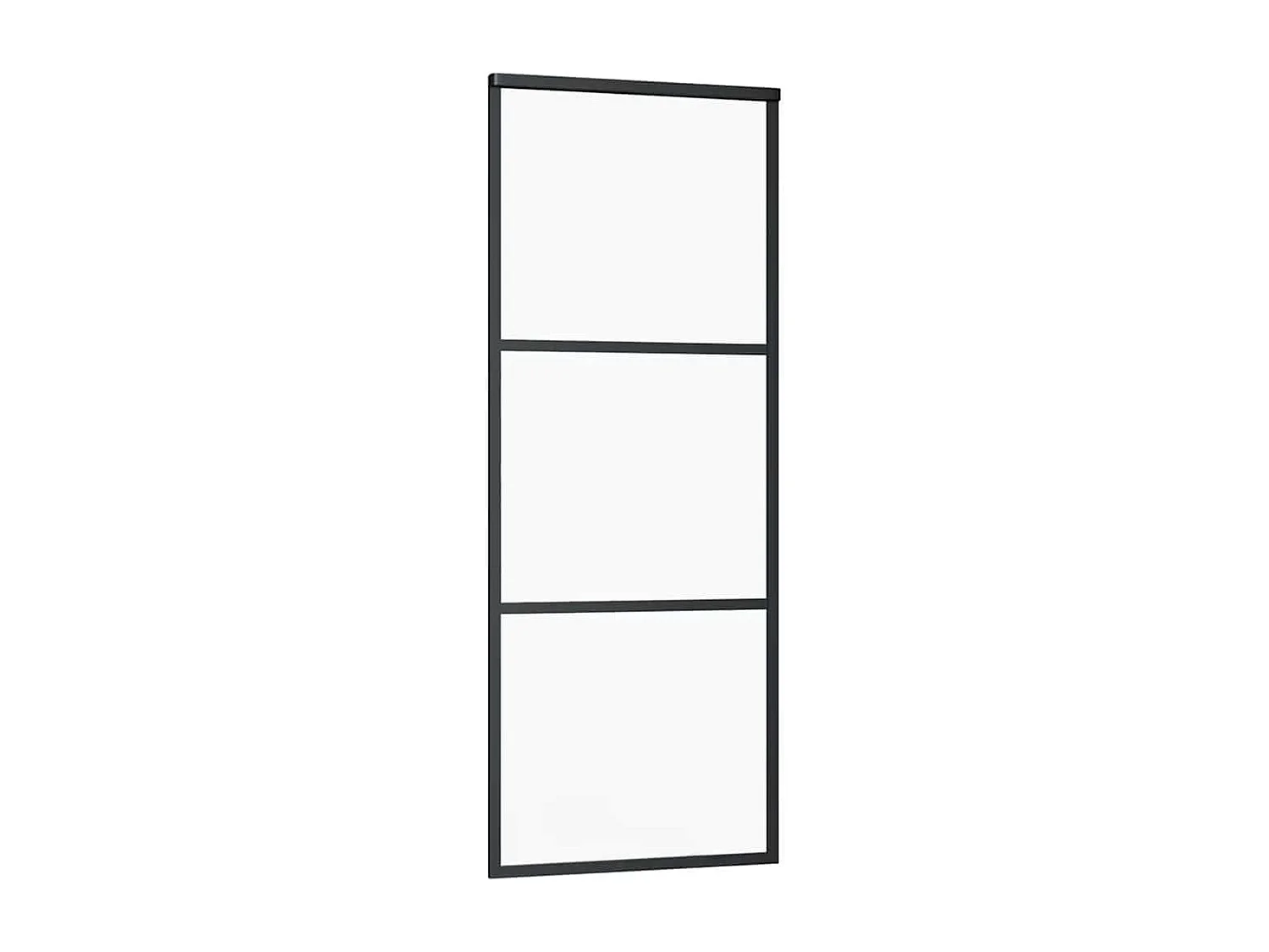 Schuifdeurbeslagset zwart 76x205 cm ESG-glas