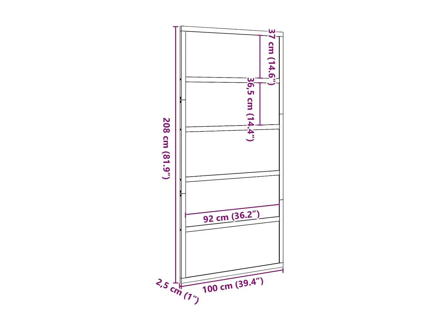Bruine was schuurdeur 100x208 cm massief grenenhout