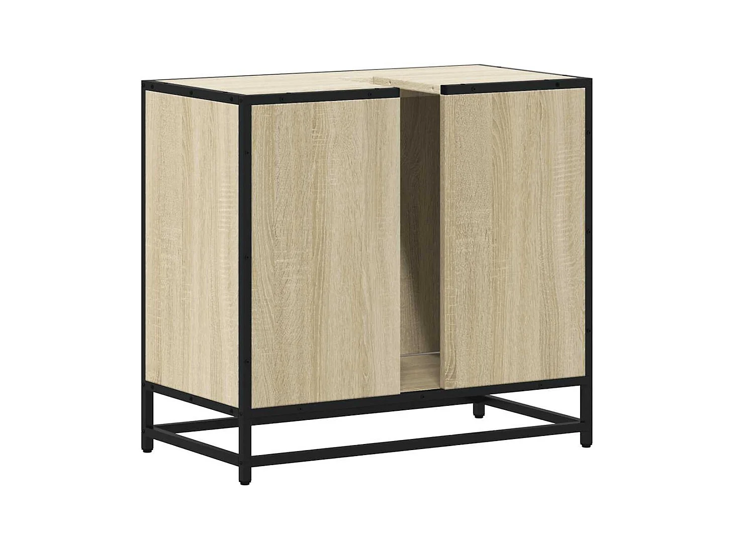 Armoire lavabo de salle de bain chêne sonoma bois d'ingénierie