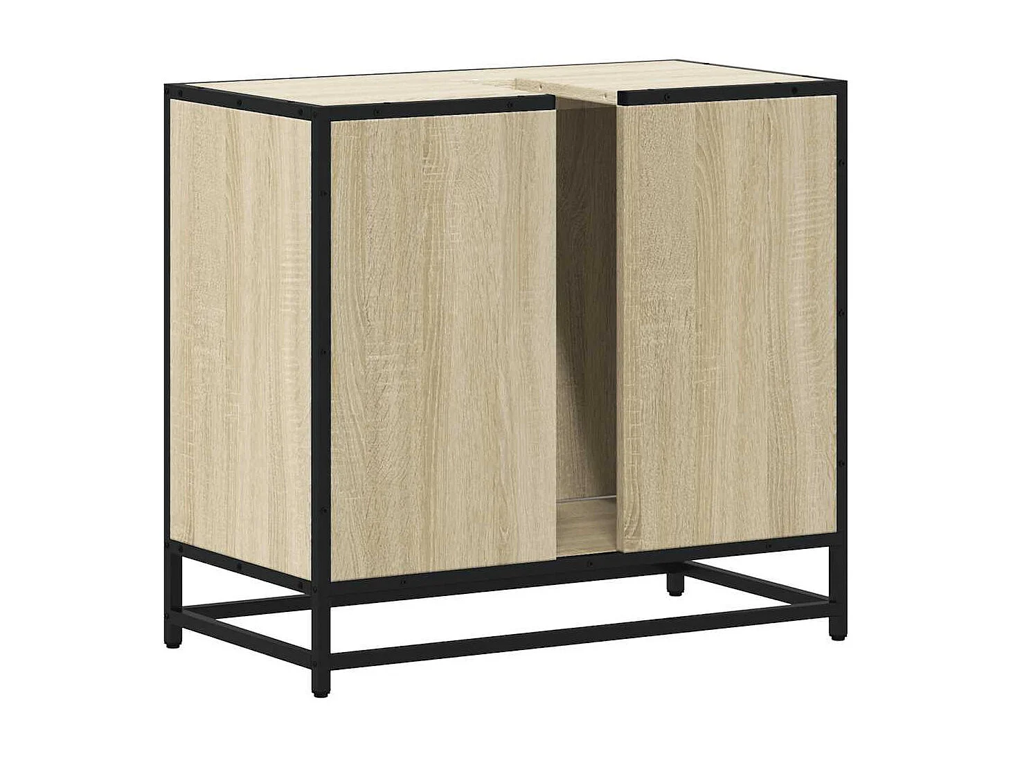 Armoire lavabo de salle de bain chêne sonoma bois d'ingénierie