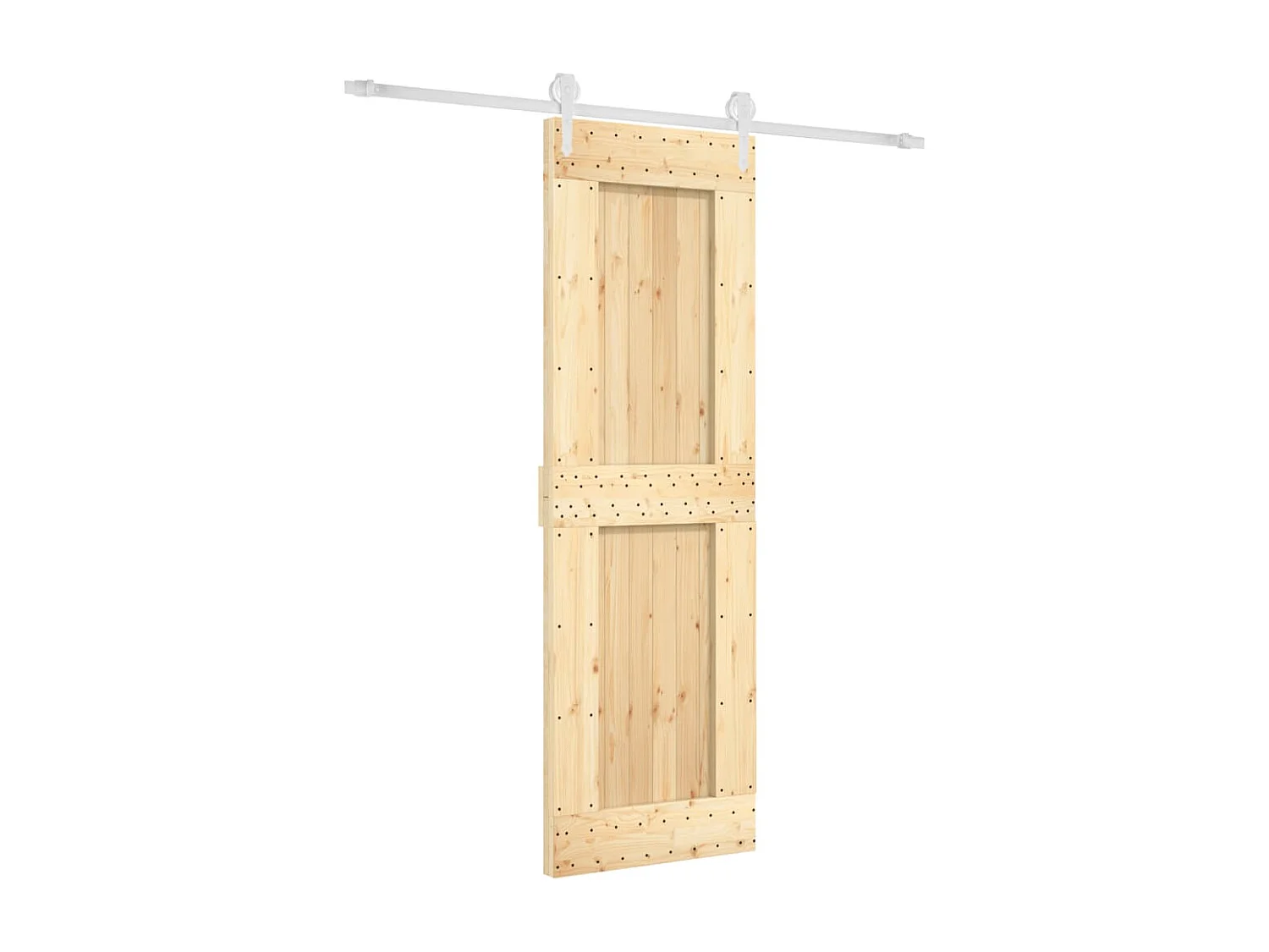 Kit puerta corredera y herrajes 70x210 cm pino macizo