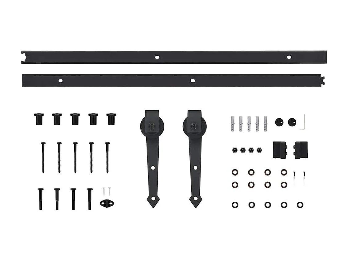 Porte coulissante avec kit de quincaillerie 80x210cm Pin massif
