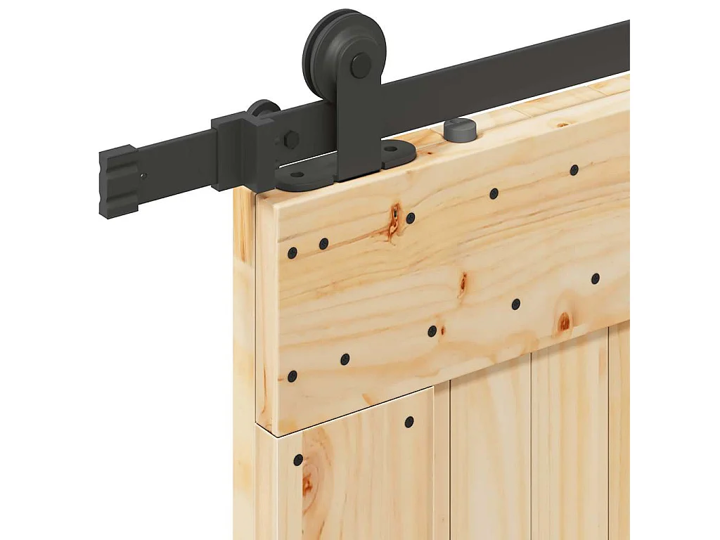 Kit porta scorrevole e ferramenta 95x210 cm in pino massello