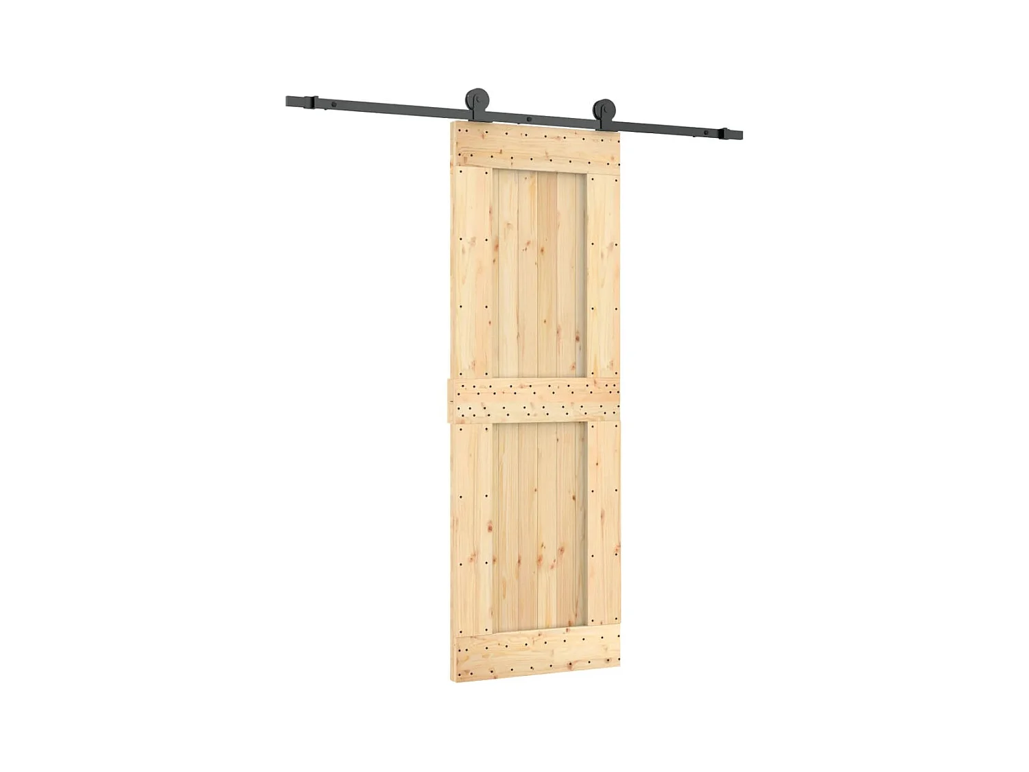 Schuifdeur en beslagset 70x210 cm massief grenen