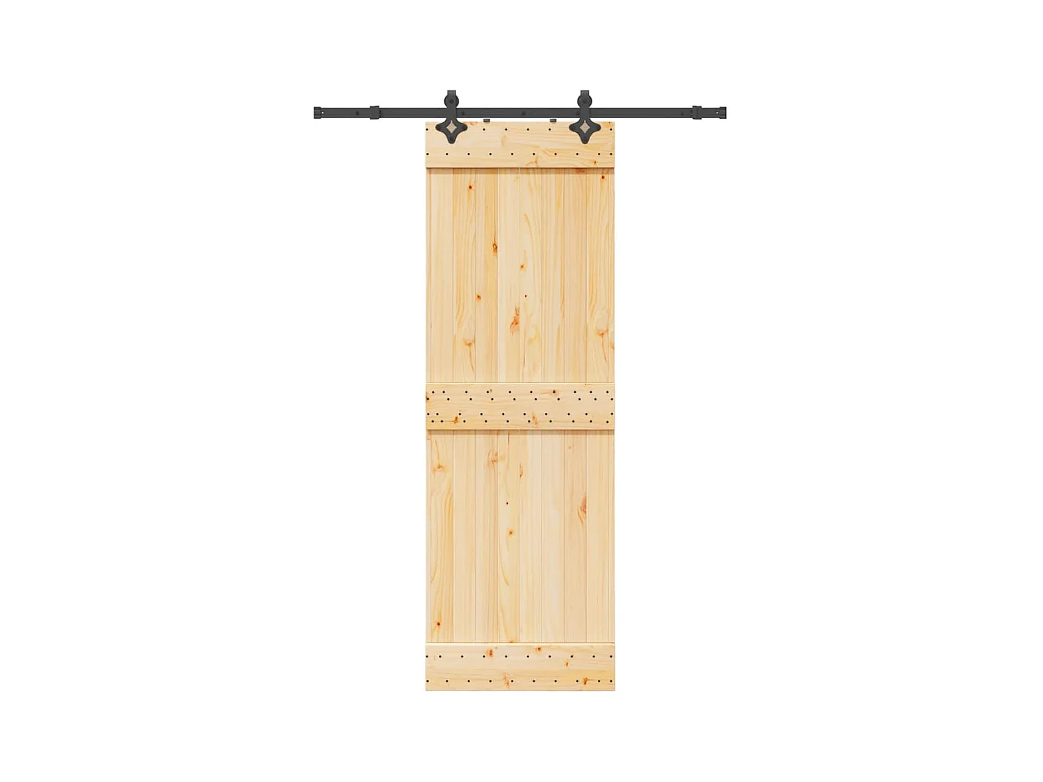 Porte coulissante et kit de quincaillerie 70x210 cm pin massif