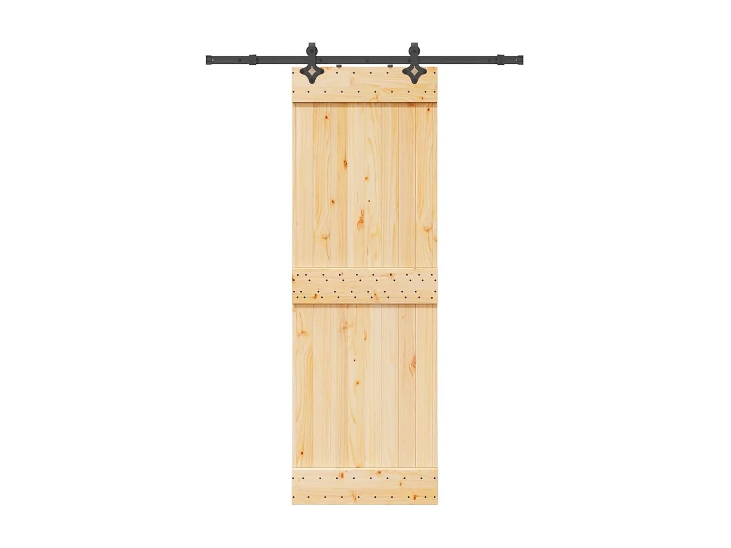 Kit puerta corredera y herrajes 70x210 cm pino macizo