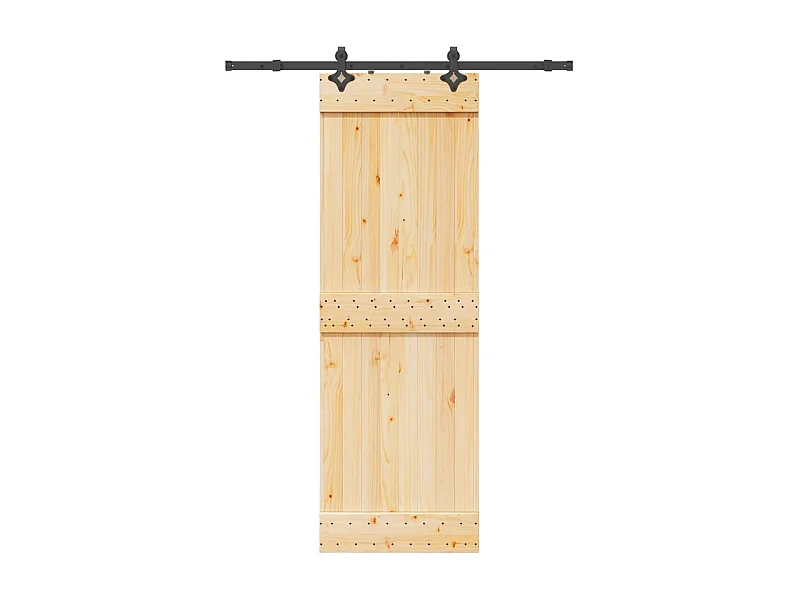 Kit porta scorrevole e ferramenta 70x210 cm in pino massello