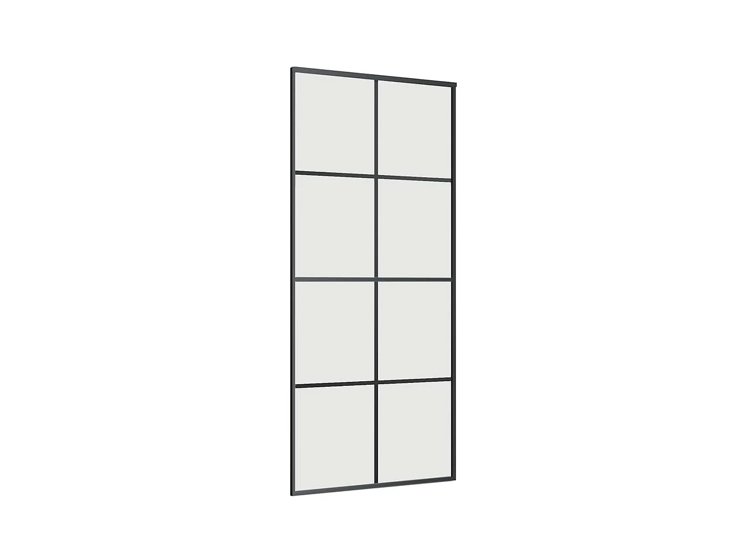 Porte coulissante kit de quincaillerie noir 90x205 cm verre ESG