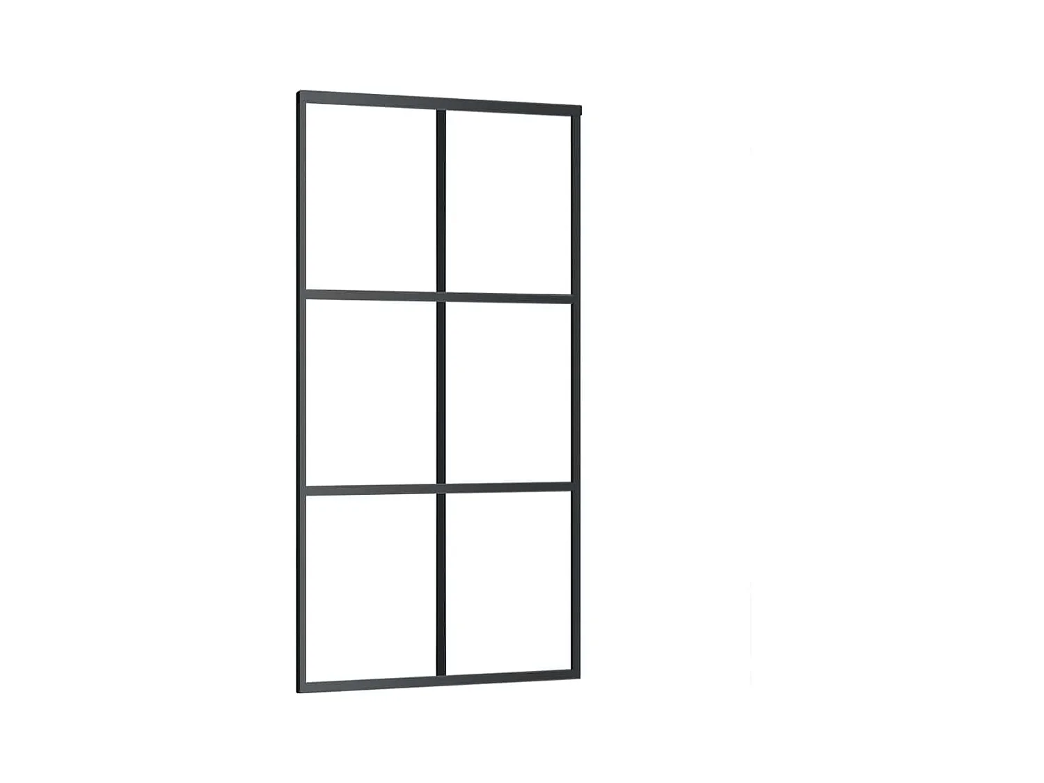 Porte coulissante kit de quincaillerie noir 102x205cm verre ESG