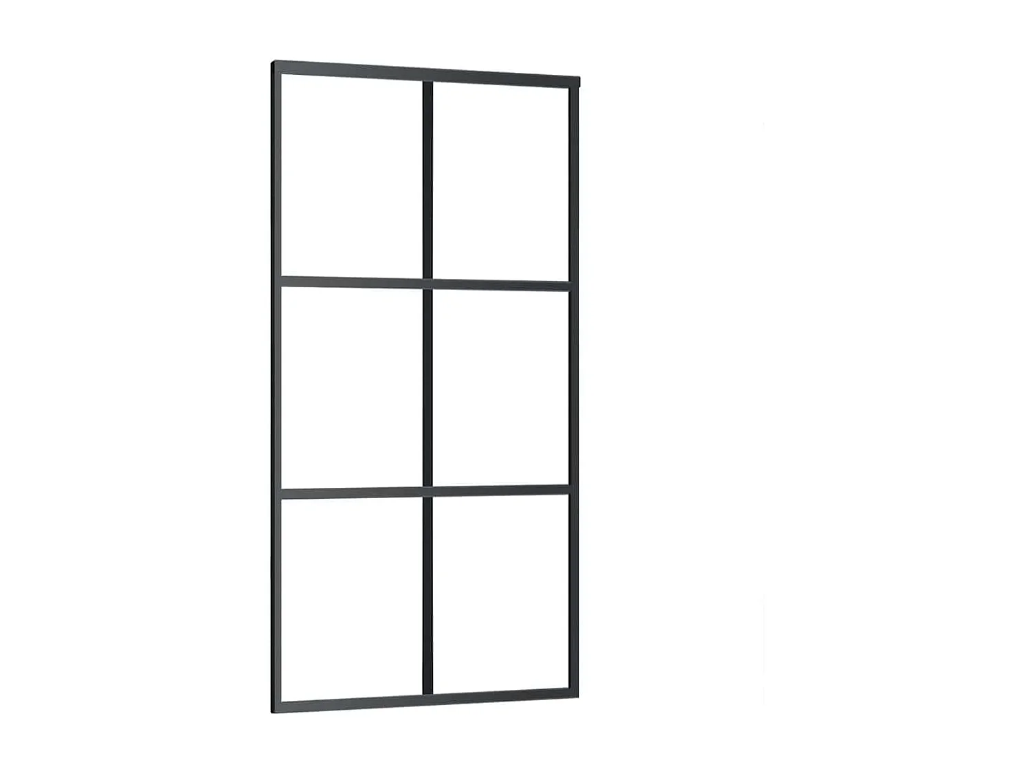 Porte coulissante kit de quincaillerie noir 102x205cm verre ESG