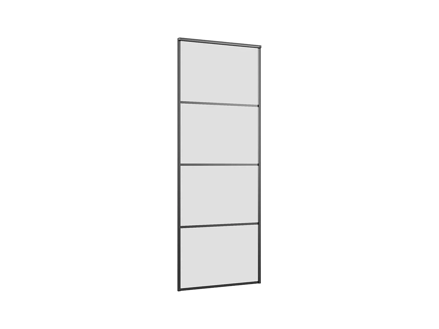 Schuifdeurbeslagset zwart 76x205 cm ESG-glas