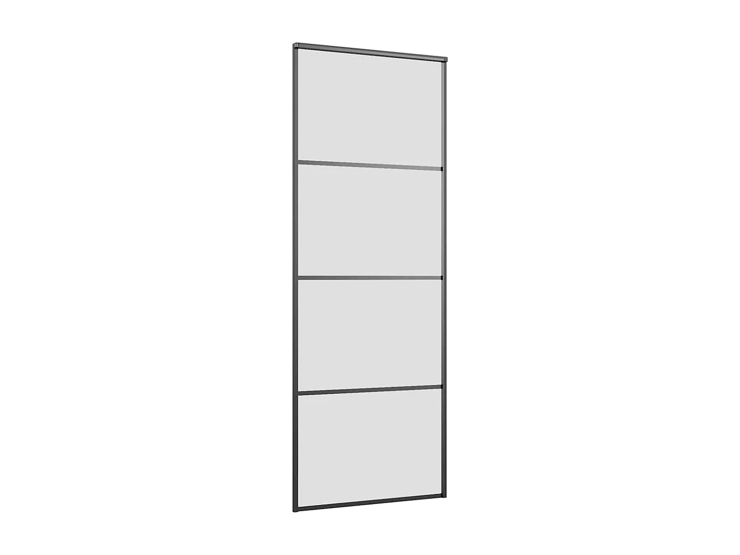 Porte coulissante kit de quincaillerie noir 76x205 cm verre ESG