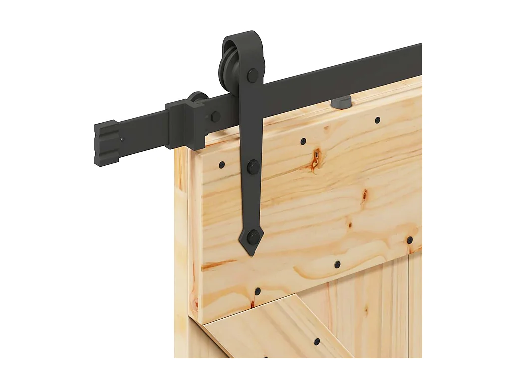 Kit puerta corredera y herrajes 80x210 cm pino macizo