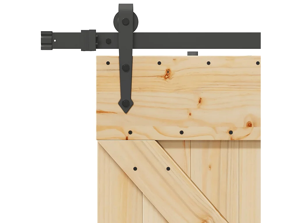Porte coulissante et kit de quincaillerie 80x210 cm pin massif