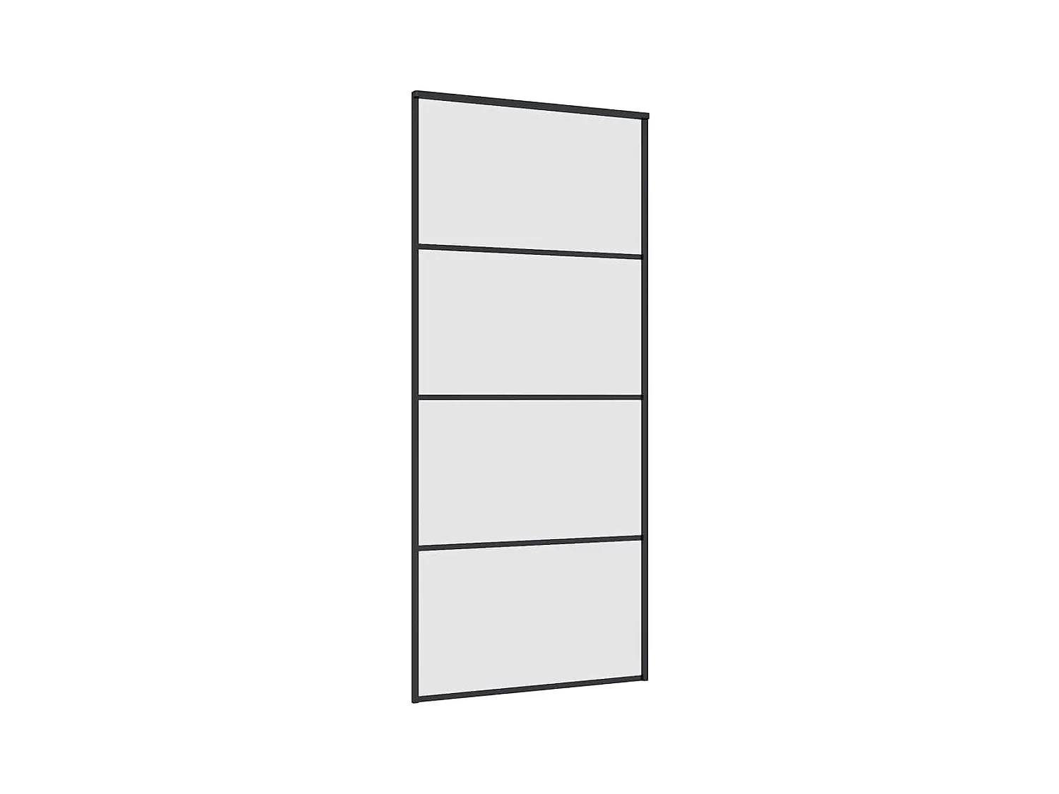 Porte coulissante kit de quincaillerie noir 90x205 cm verre ESG