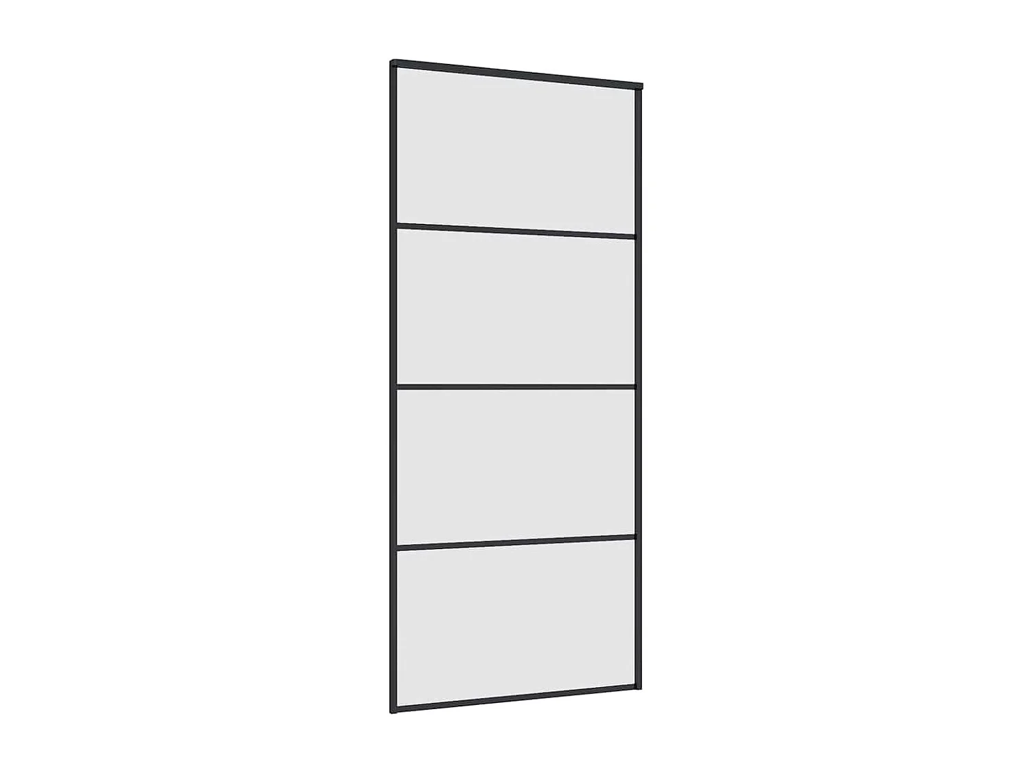 Porte coulissante kit de quincaillerie noir 90x205 cm verre ESG