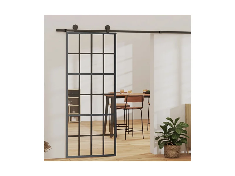 Schuifdeur en beslag ESG glas/Aluminium 76x205cm