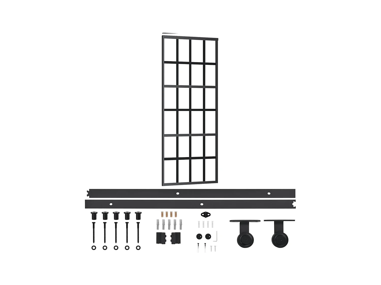 Schuifdeur en beslag ESG glas/Aluminium 76x205cm