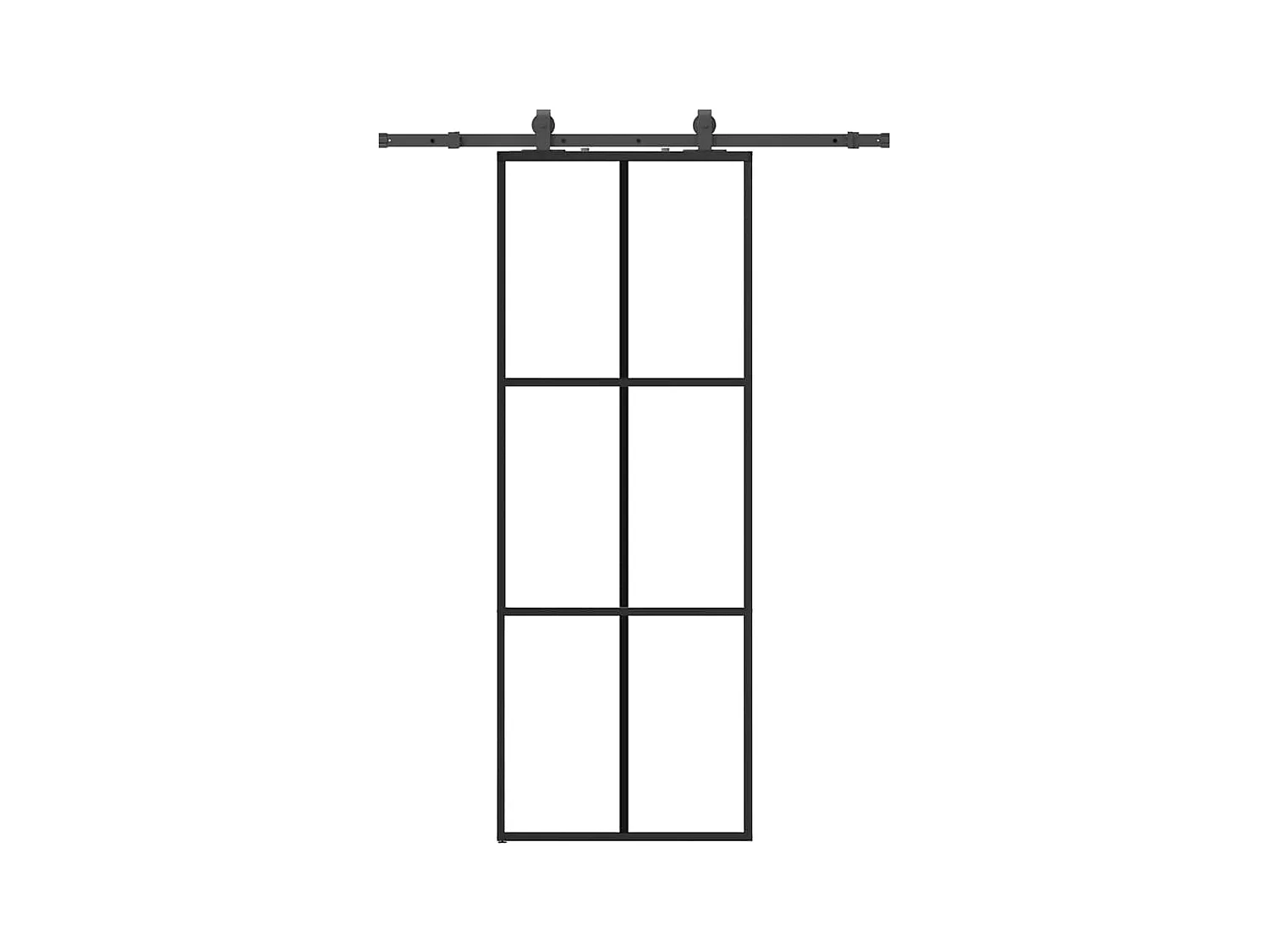 Kit ferramenta per porta scorrevole nero 76x205 cm vetro ESG