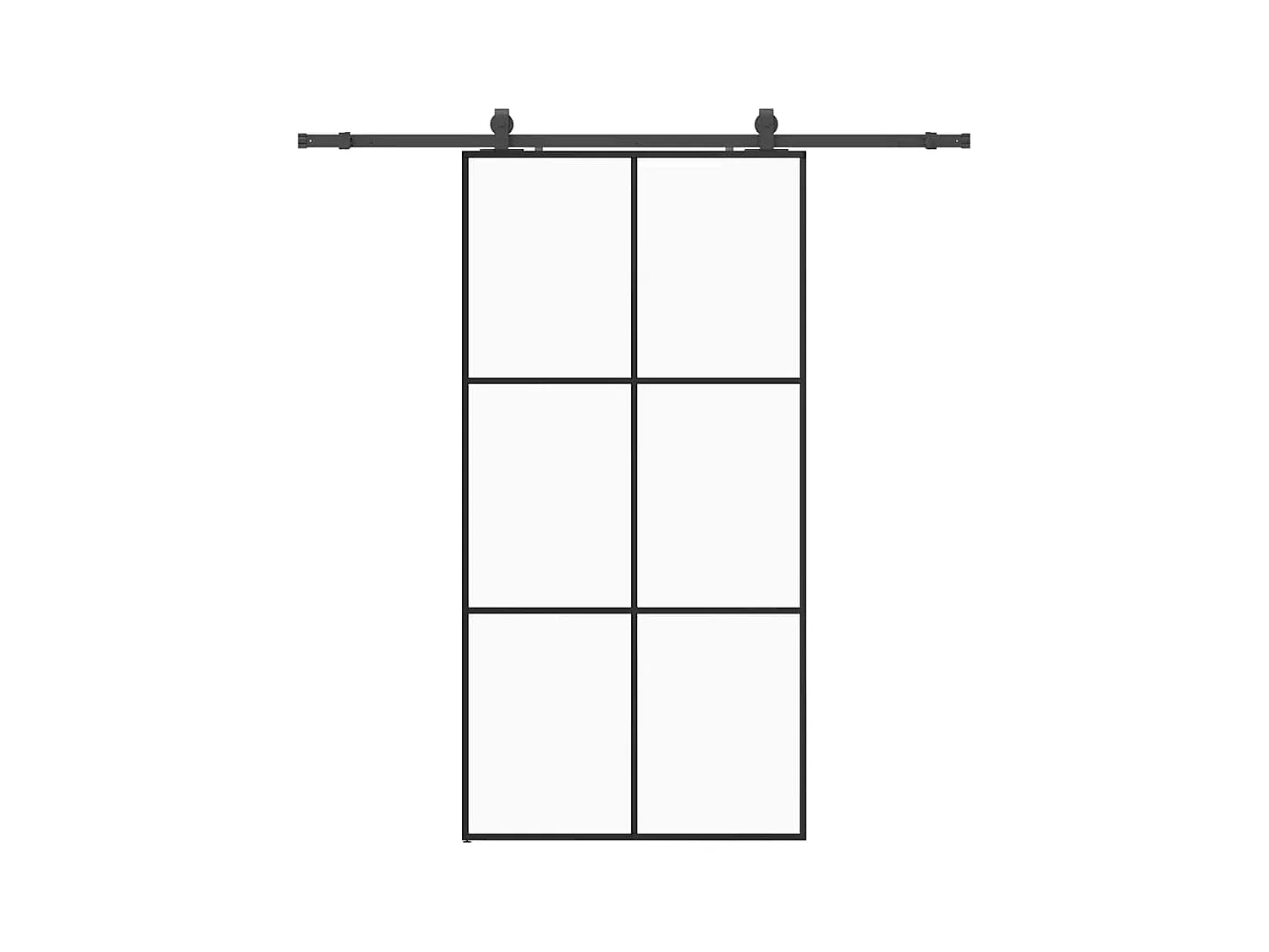 Kit ferramenta per porta scorrevole nero 102x205cm vetro ESG