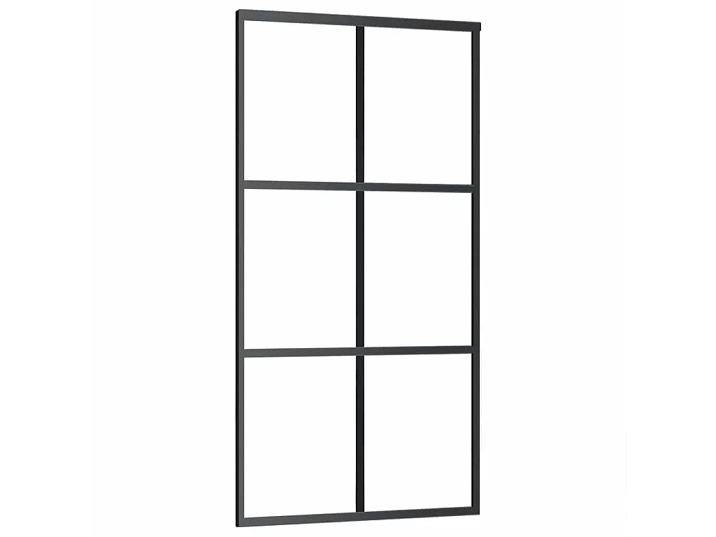 Schuifdeurbeslagset zwart 102x205cm ESG-glas