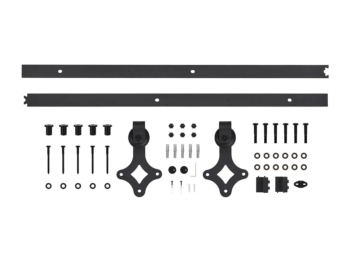 Kit porta scorrevole e ferramenta 100x210 cm Pino massello