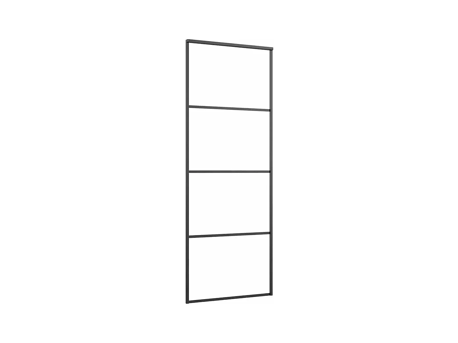 Porte coulissante kit de quincaillerie noir 76x205 cm verre ESG