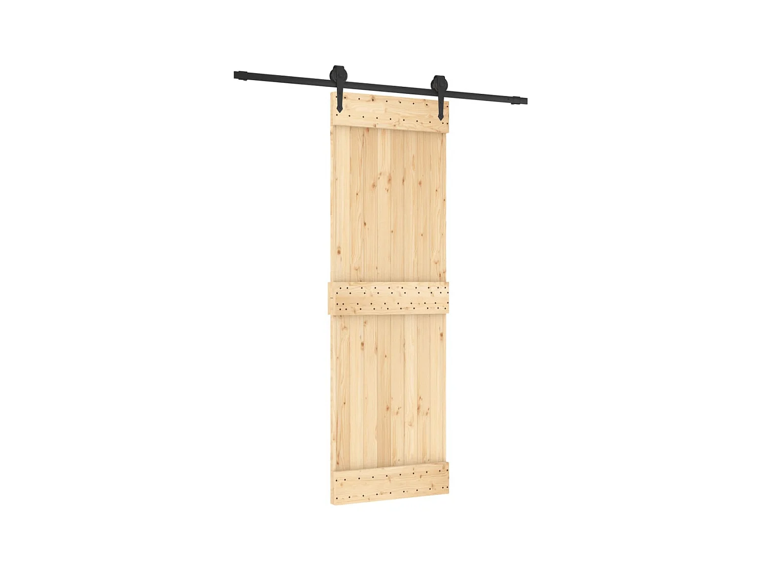 Porte coulissante et kit de quincaillerie 70x210 cm pin massif