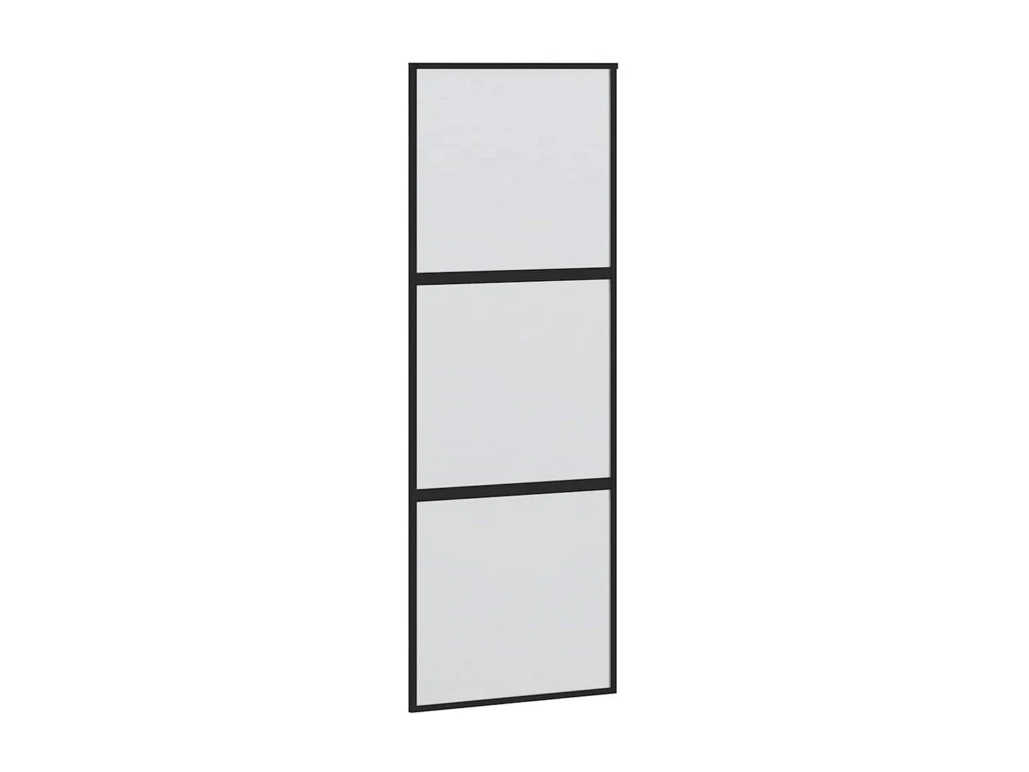 Schiebetürbeschlagsatz schwarz 76x205 cm gehärtetes Glas