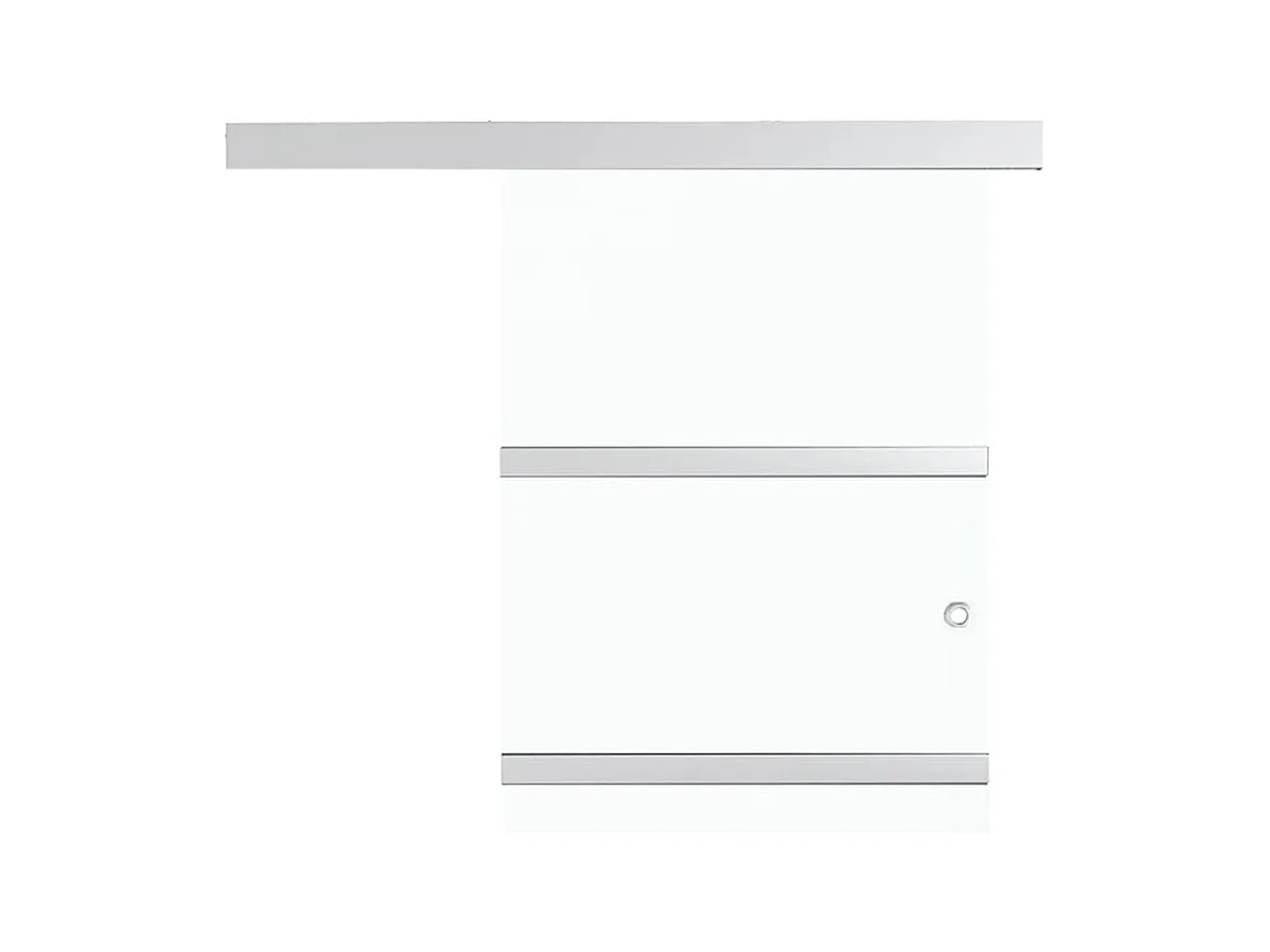 Porta scorrevole con fermi in vetro ESG e alluminio 90x205 cm